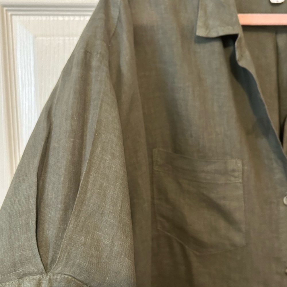 Velvet by Graham & Spencer Linen Button Up Blouse Lg - Picture 4 of 6